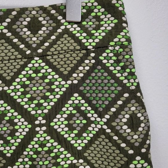 Akris Punto Pants sz 10 Madison Print Jacquard Crop In Agave geometric NWT - Picture 3 of 10